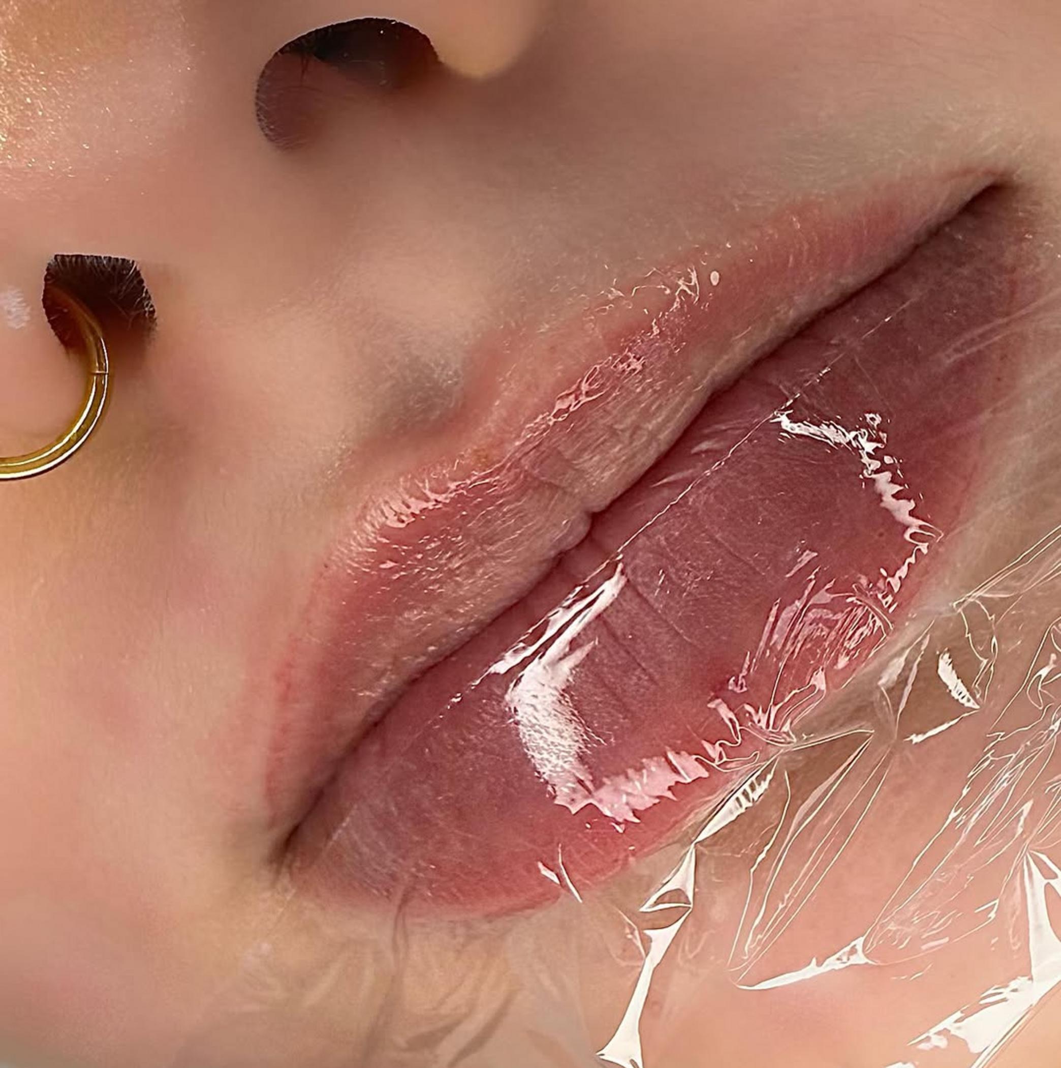 close up melanin rich lip detail